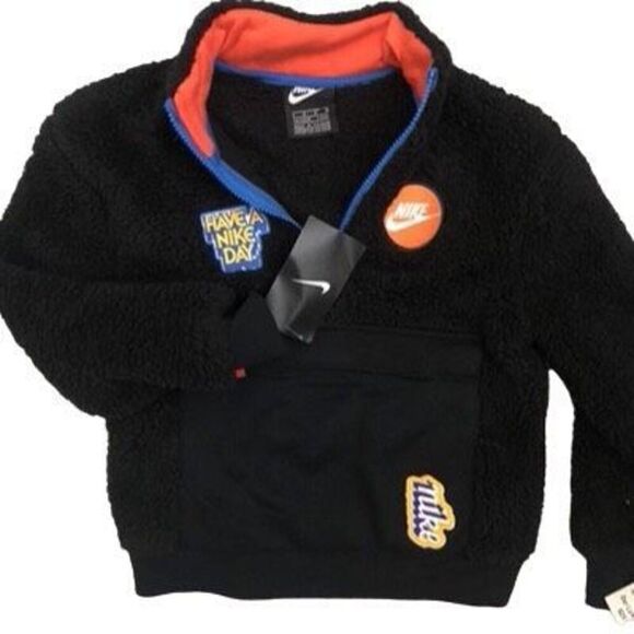 Nike Kids Have a Nike Day Quarter Zip Sherpa Jacket Youth Size 4 - Picture 2 of 5